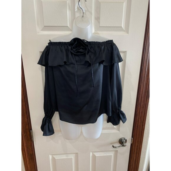 NWT MARCIANO BY GUESS DIXIE - Blouse - jet black Size 6 Retail $150 - Picture 8 of 12